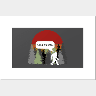 Sasquatch Retro Sun Forest Humor Posters and Art